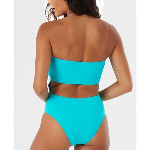 Roxy Women's Beach Classics Lace-Up One-Piece Swimsuit Teal Size Xs 0981 - Picture 2 of 2